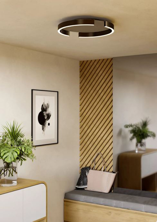 Plafonnier - sable/bronze - Ø45xH6,5cm - dimmable en 3 étapes - LED - 1x23W - 2700/4000/6500K - CCT