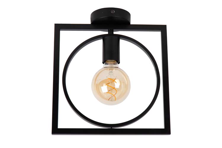 Plafondlamp - zwart - 28cm - E27 - 40W