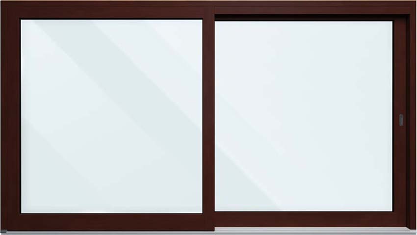 Hefschuifraam hout Meranti Ribe Lapacho  L>R Br3000 x H2150 mm