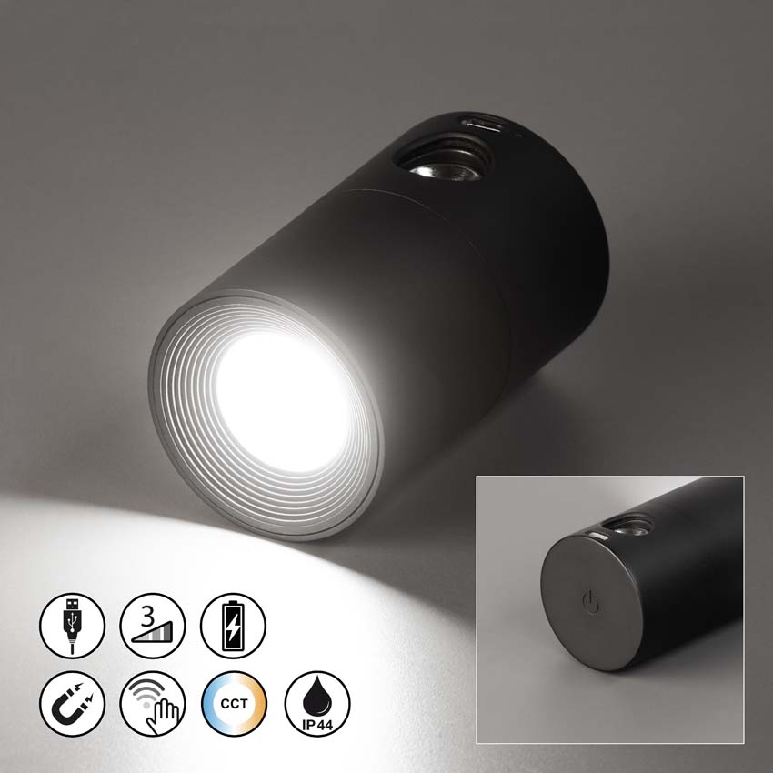 Mix&Match tête de spot type D - noir - 1.5W - 2700K/4000K/5700K - IP44 - avec aimant