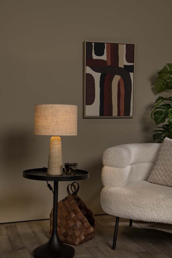 Lucide NIMUE - Lampe de table - Ø 30 cm - 1xE27 - Taupe