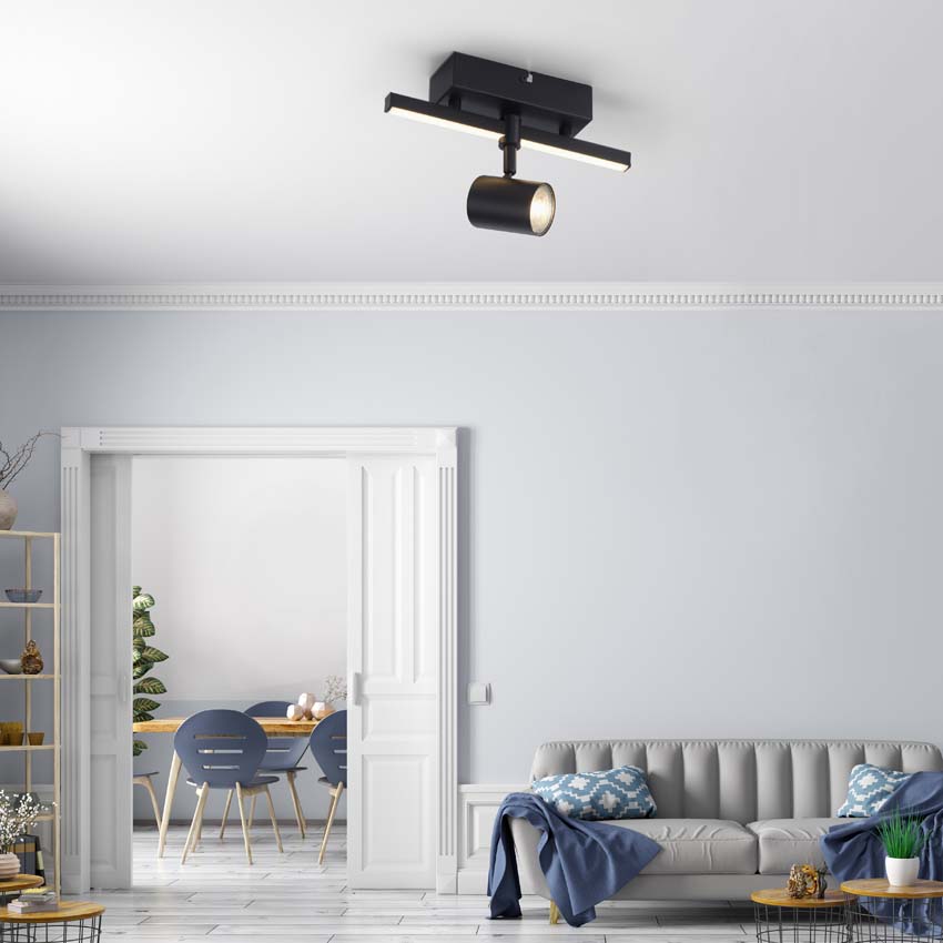 Opbouwspot - Zwart - 25,5x14x16cm - Dimbaar - LED - 1x4,5W - 3000K