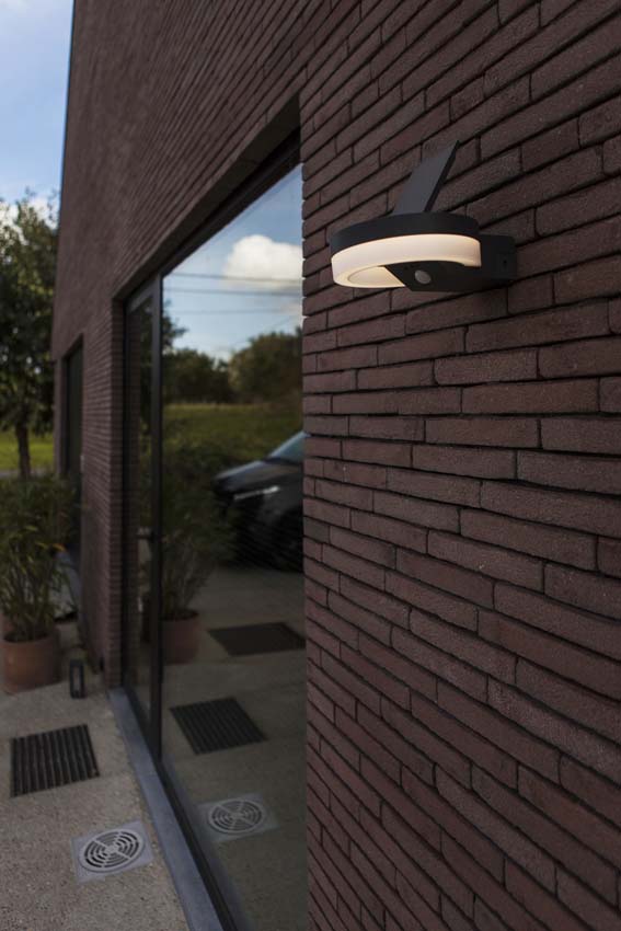 Applique murale d'extérieur Astra Solar - gris - dimmable - 12W - 3000K - IP54 - avec détecteur de mouvement