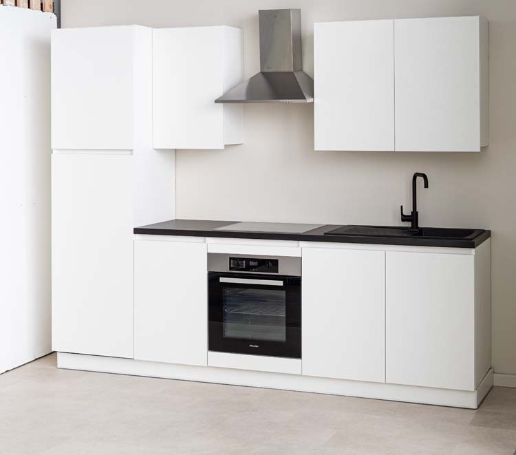 Keuken Plenti 270 cm - oven onder - zonder toestellen - wit
