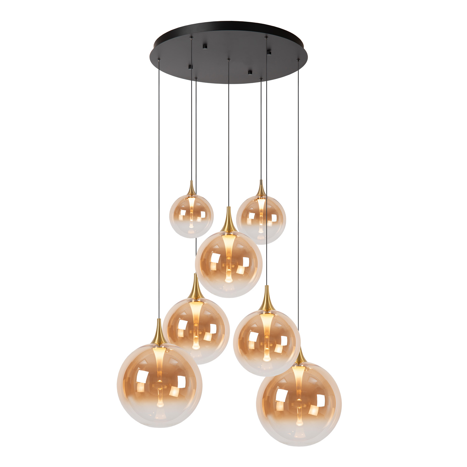 Lucide Premium Gisela - Hanglamp - Ø84cm - LED Dimb. - 2700K - Met vervangbare LED-module - Amber