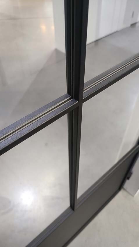 Porte intérieure double en acier Black Beauty noir 2x6V poussant à gauche sur mesure