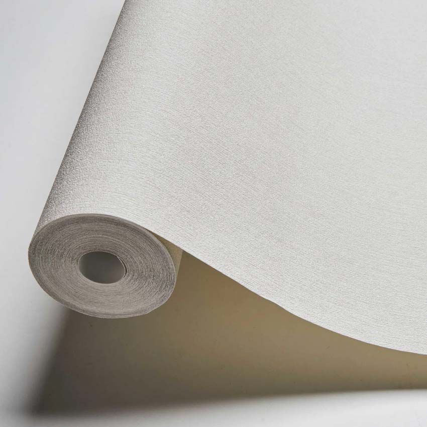 Vinyle sur papier peint intissé uni rayures beige 0,53x10m