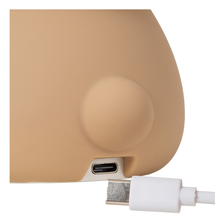 Lampe de nuit rechargeable pour chambre d'enfant - Batterie rechargeable/piles - LED à 3 niveaux dimmable - 1x0,5W,2100K - RGB - Brun