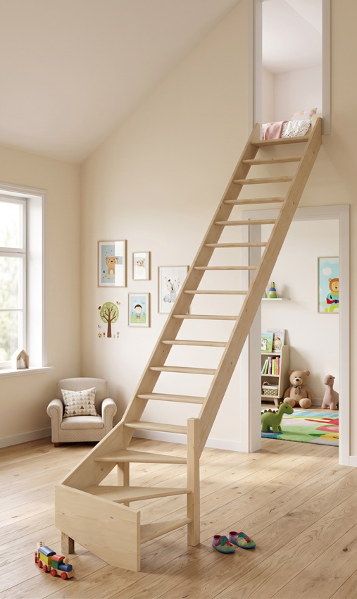 Molenaarstrap Bonn Evolution mini met kwartslag rechts onder H320xB64,4cm
