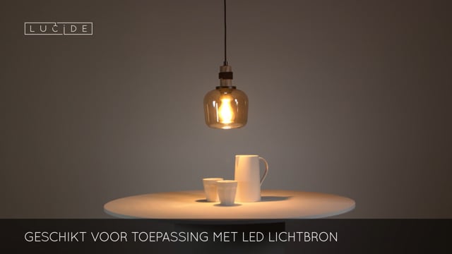 Lucide ILONA - Hanglamp - Ø 18 cm - 1xE27 - Amber