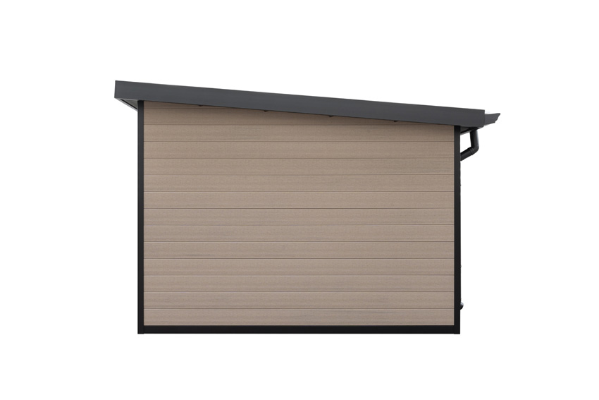Abri de jardin Yana en bois composite stone grey/sandstone 290x290cm double porte