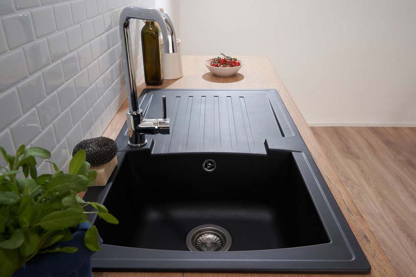 Inbouwspoelbak Nils 860x500mm zwart