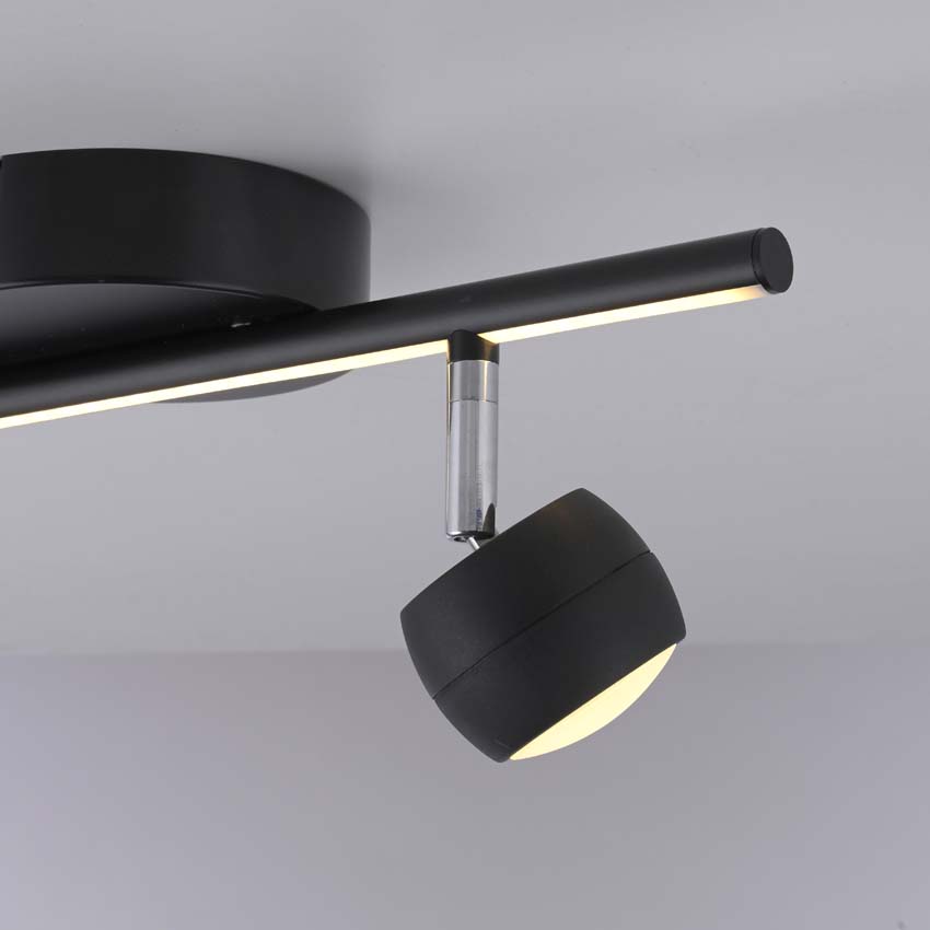 Spot plafond - noir - 13x40,3cm - dimmable - 2x5,3W - 3000K