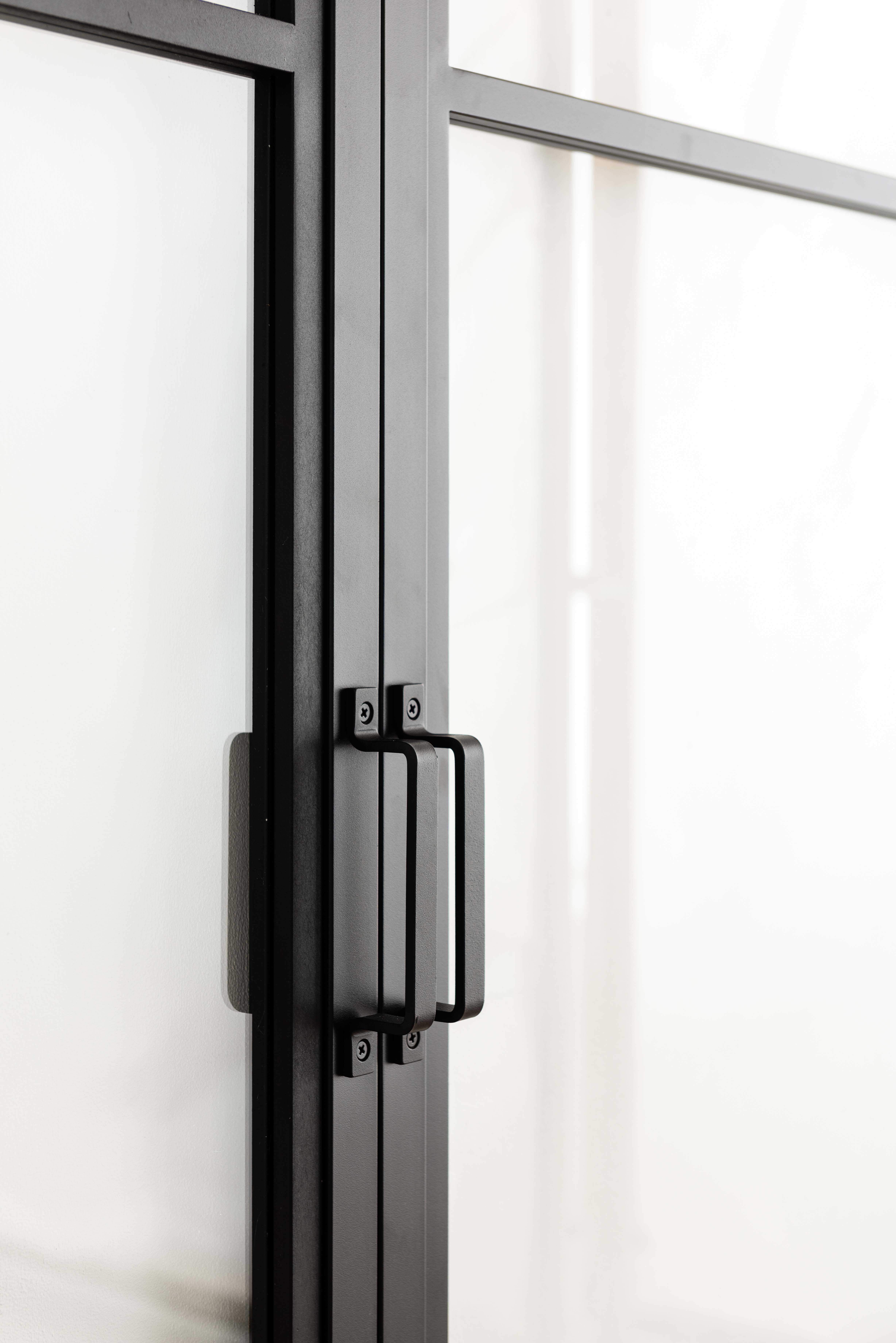 Complete dubbele stalen schuifdeur Tyra 2x3R op maat + rail zwart