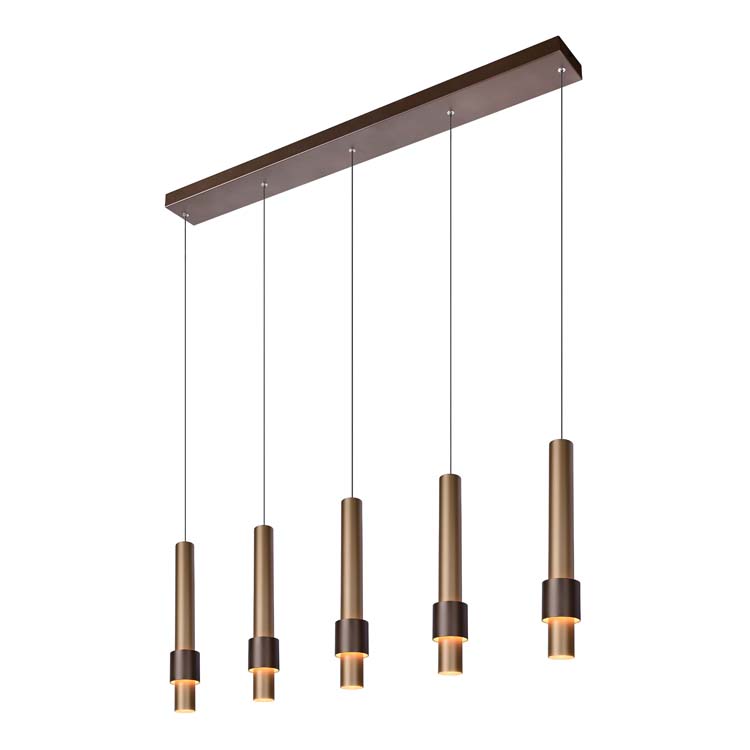 Lucide MARGARY - Suspension - LED Dim. - 5x4,2W 2700K - Café