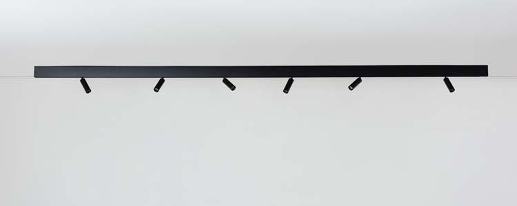 Railverlichting design Béa zwart set 2,9m 6 spots 6x4W