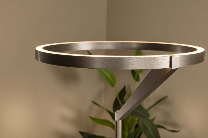 Lucide Premium Applause - Lampadaire - Ø33cm - LED dimmable - CCT - 2700K/4000K - Fer gris