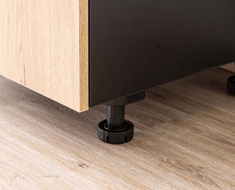 Armoire de cuisine Plenti meuble bas, noir/aspect bois, 60x78cm