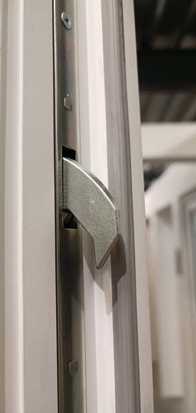 Porte extérieure Lepo PVC avec finition aluminium noir/blanc 980x2180mm ouvrant à droite sur mesure