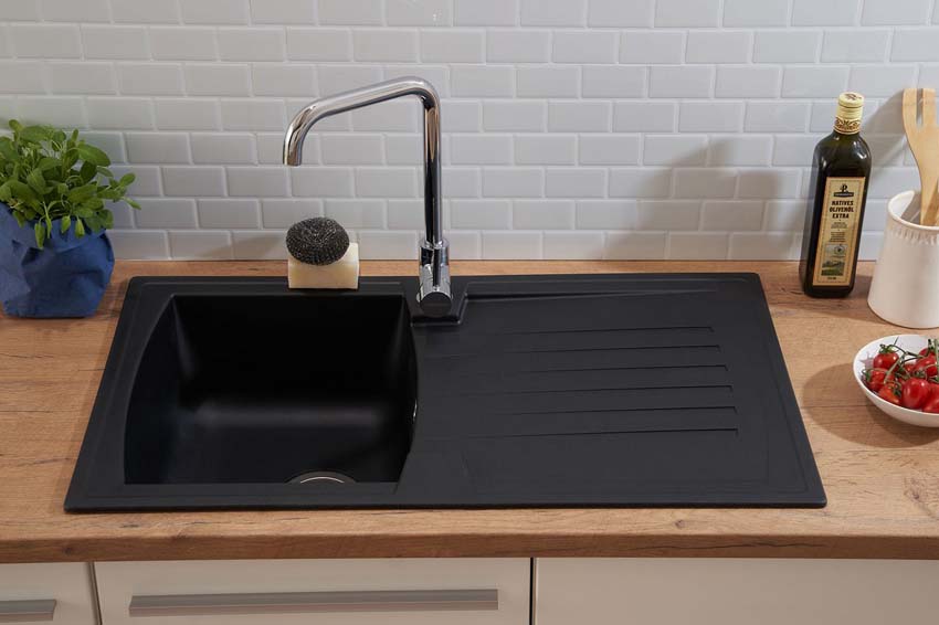 Inbouwspoelbak Nils 860x500mm zwart