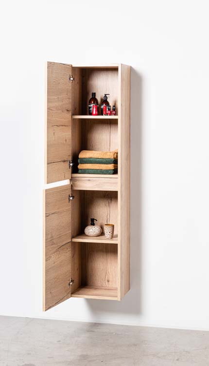 Armoire colonne Domino chêne suspendue 170x40x32cm