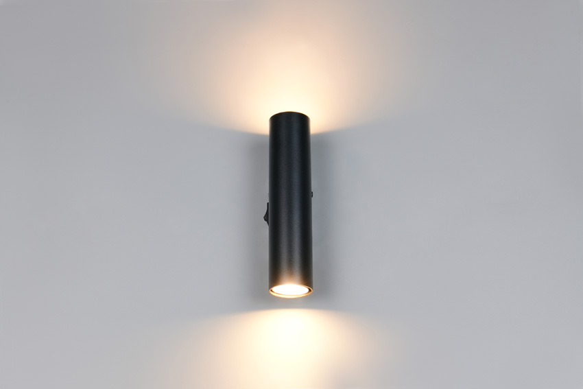 Wandlamp - mat zwart - 4x18cm - 2xGU10 - 2x5W - excl. lichtbron