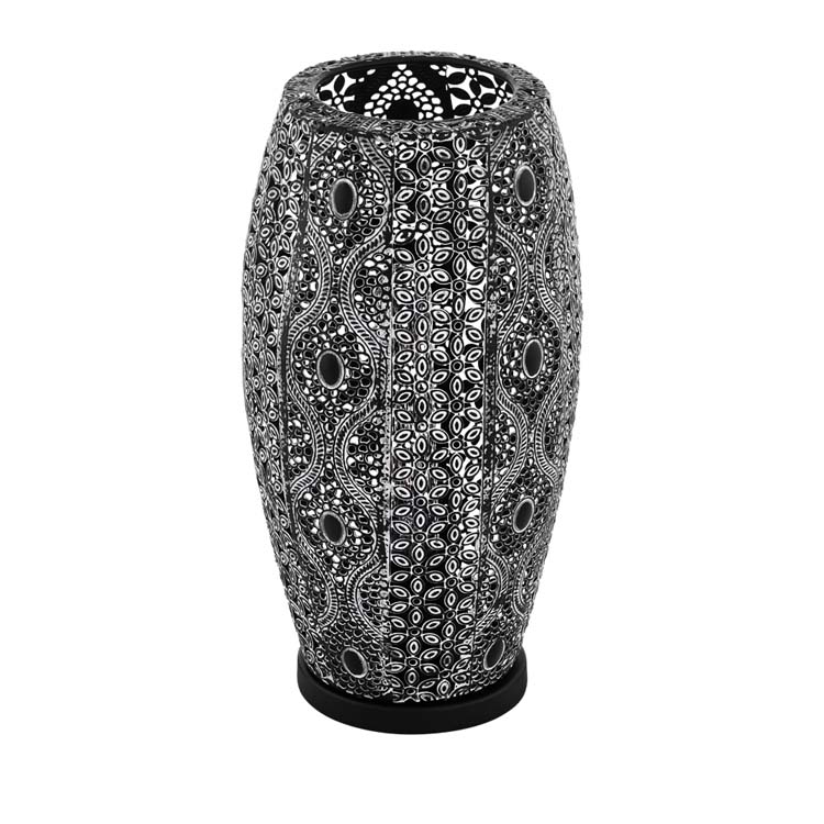Lampe de table vintage noir/argent mat E27 H 310