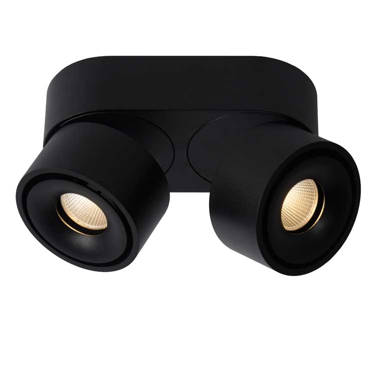 Lucide YUMIKO - Plafondspot - LED Dimb. - 2x8W 2700K - Zwart