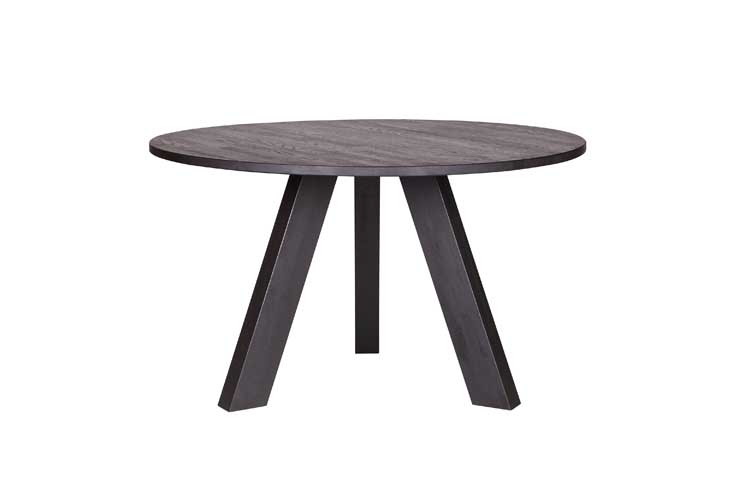 Rhonda Table A Manger Diam.130cm Chene Massif Noir [fsc]