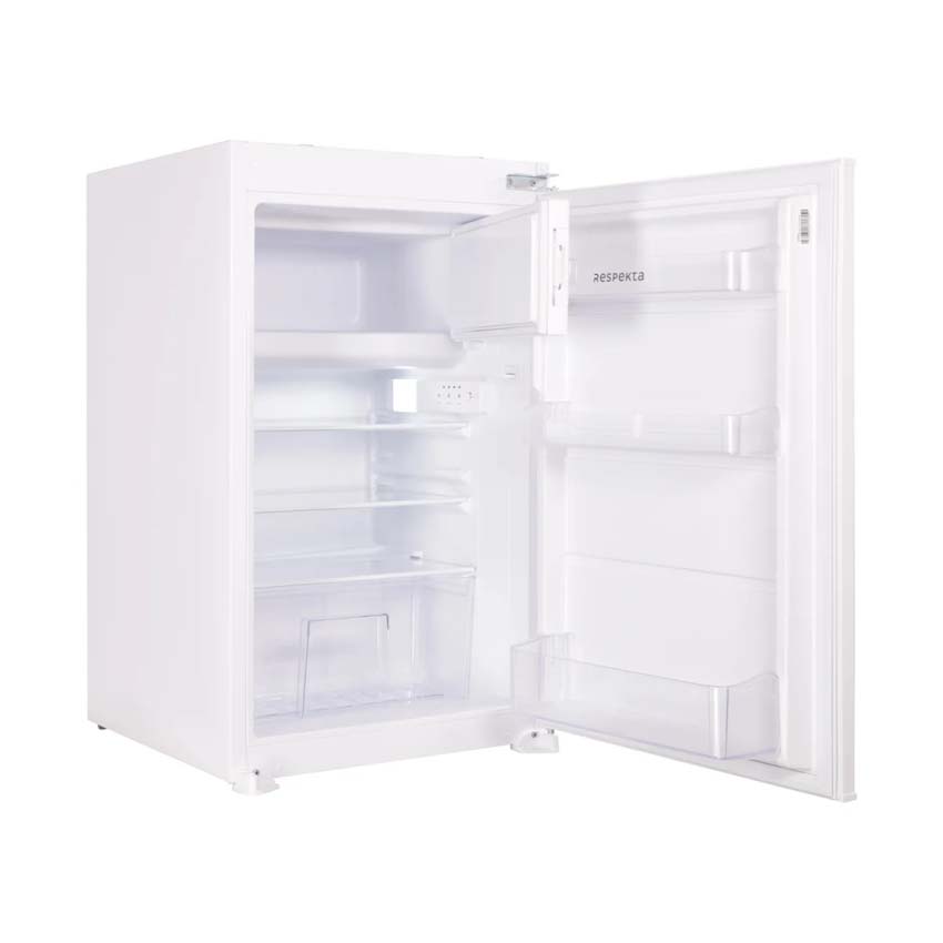 Keuken Maren wit/houtlook 280cm - met toestellen - vitrokeramische kookplaat en inox wanddampkap