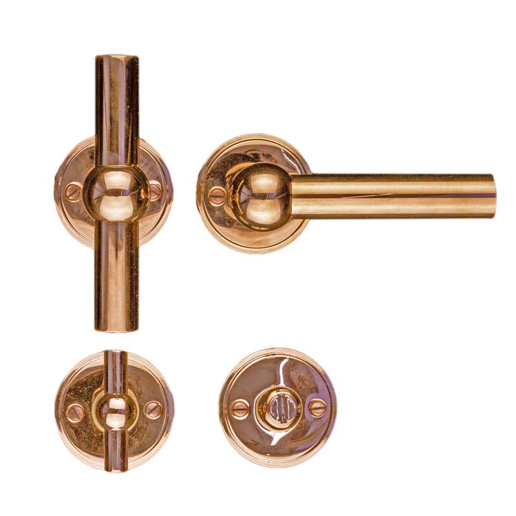 Poignée de porte pro grado T+L rose avec serrure toilette