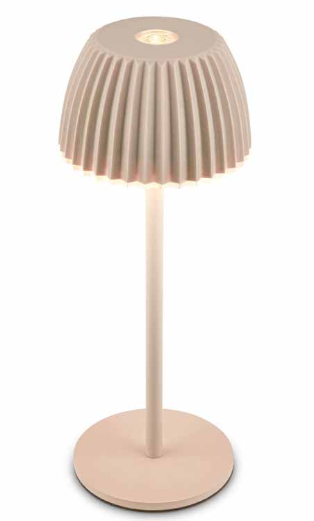 Tafellamp Veluna - beige - 36.5cm - dimbaar - LED - 2W - 2700K - IP44 - USB