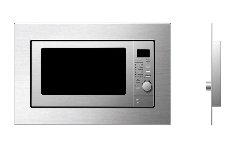 Cuisine blanche/chêne 335 cm - plaque de cuisson vitrocéramique et hotte murale blanche - avec appareils
