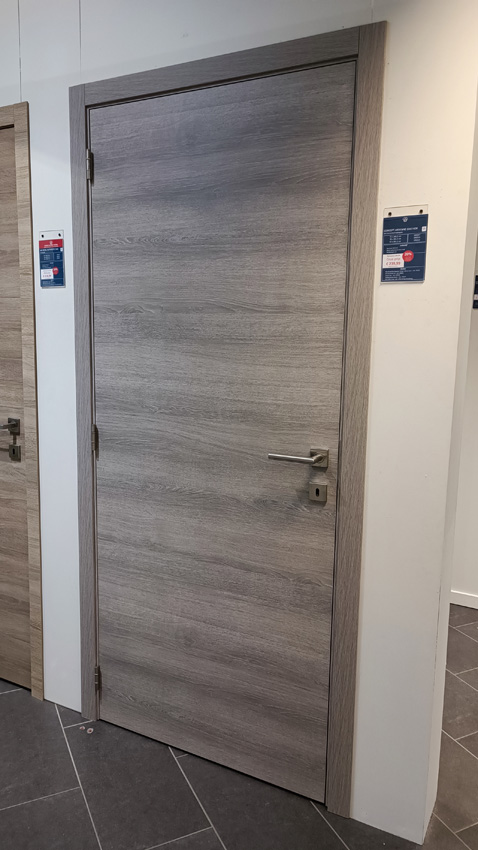 Porte intérieure complète S61 Ardenne gris 201,5x78cm tubulaire réversible + châssis 16,5cm