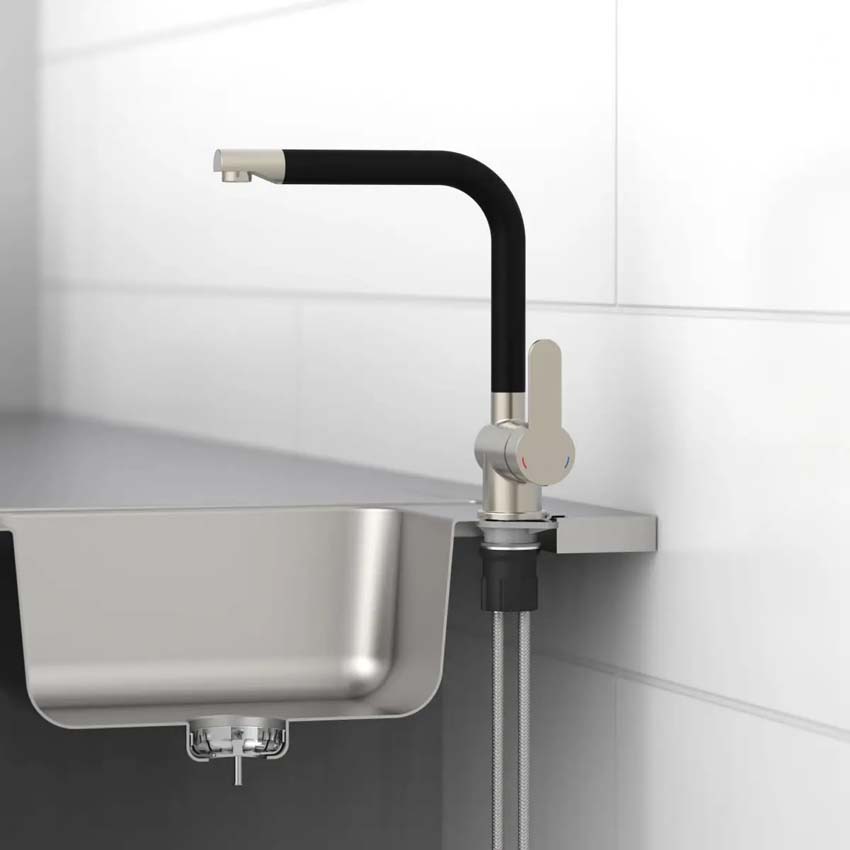 Robinet de cuisine Ria inox-look