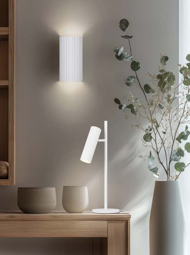 Applique murale - Blanc - 9,5x18x8cm - Dimmable - GU10 - 2x10W