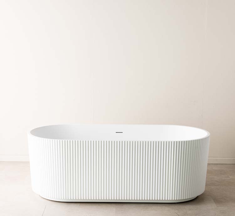 Baignoire îlot Chase blanc mat nervuré 170x80cm