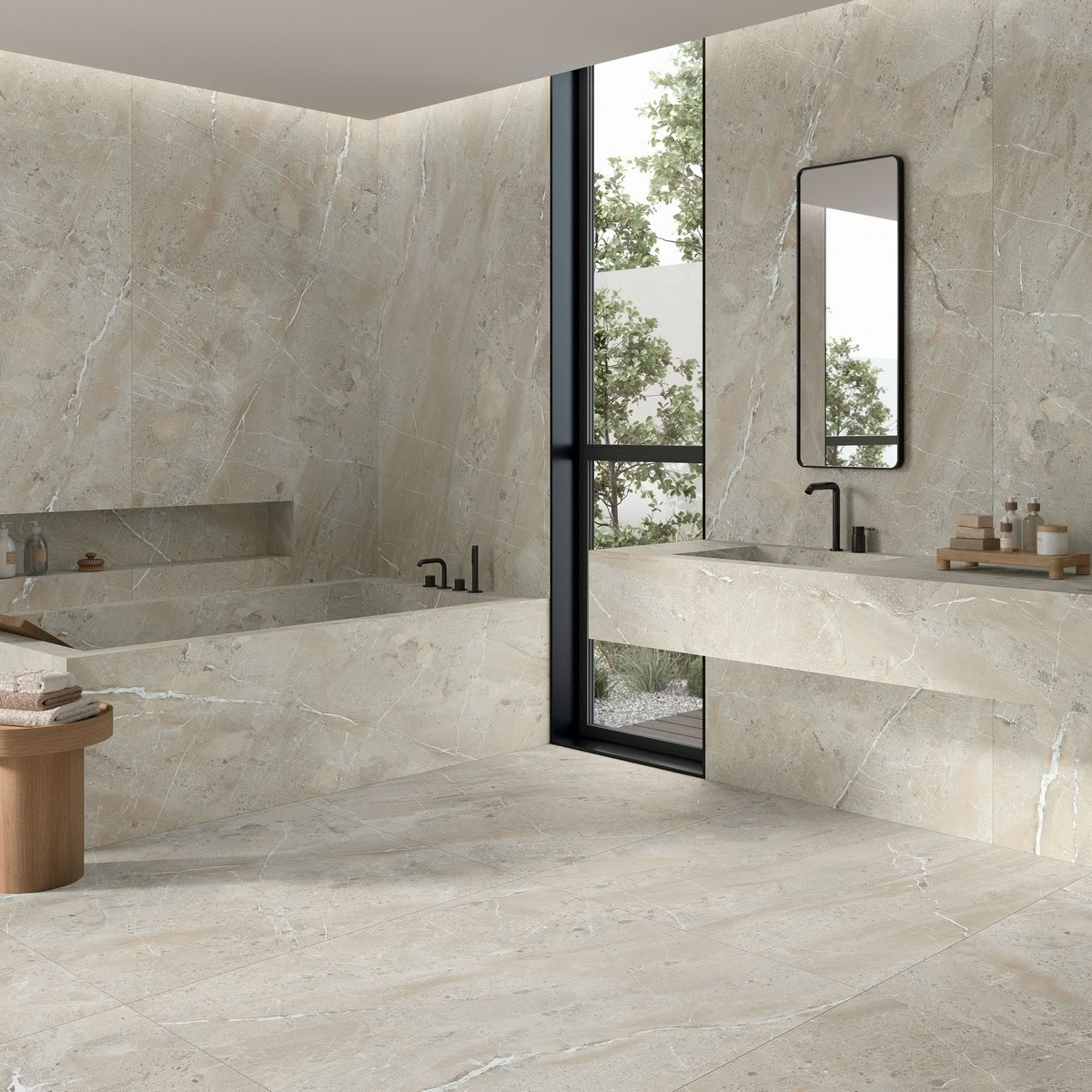 Vloer- en wandtegel Mullerthal beige 60x120cm