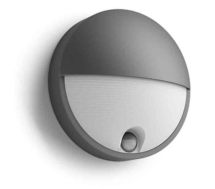 Muurlamp antraciet met sensor