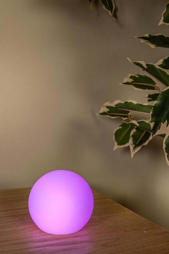 Lucide Essential Pino - Lampe de table rechargeable Intérieur/Extérieur - Batterie/Pile - LED dimmable - CCT - 1x1W 2700K/6500K - IP65 - RGB - Blanc