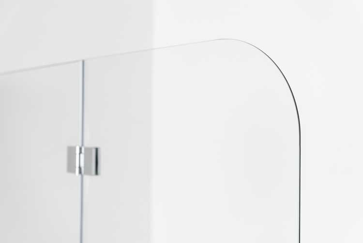 Badwand Asher chroom links 120x130cm