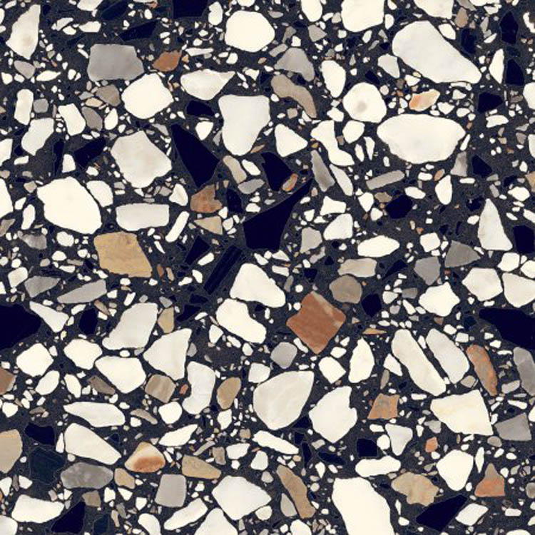 Tegel Terrazzo look zwart macro 20x20cm