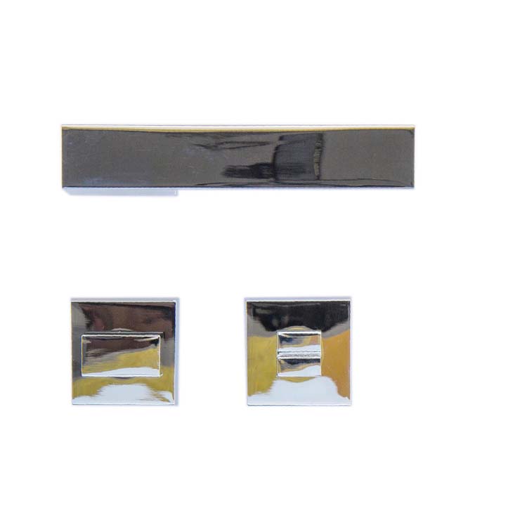 Poignée de porte pro arezzo chrome avec serrure toilette