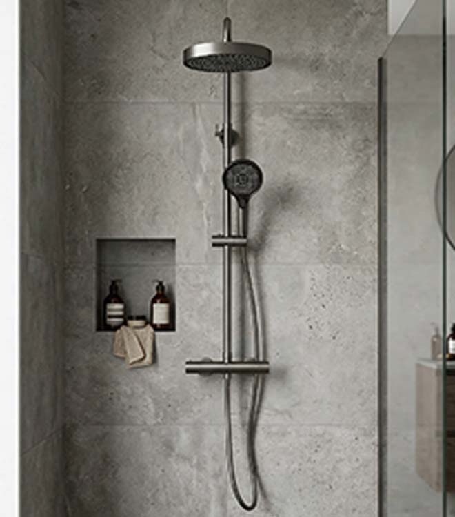Doucheset Sophia thermostatisch gunmetal