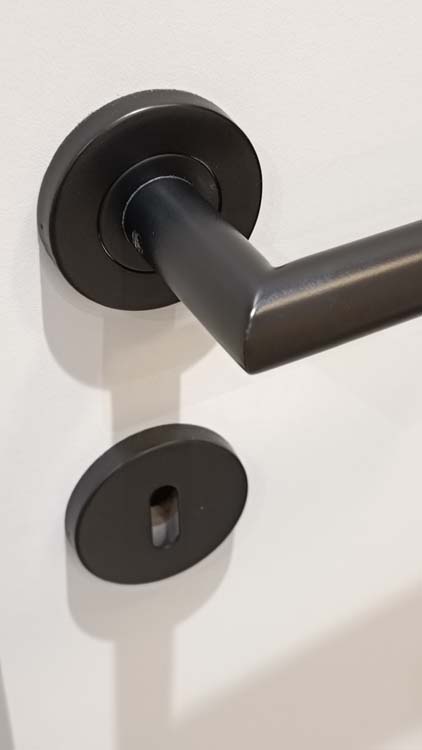Poignée pour porte intérieure Flow inox noir carré 1 paire