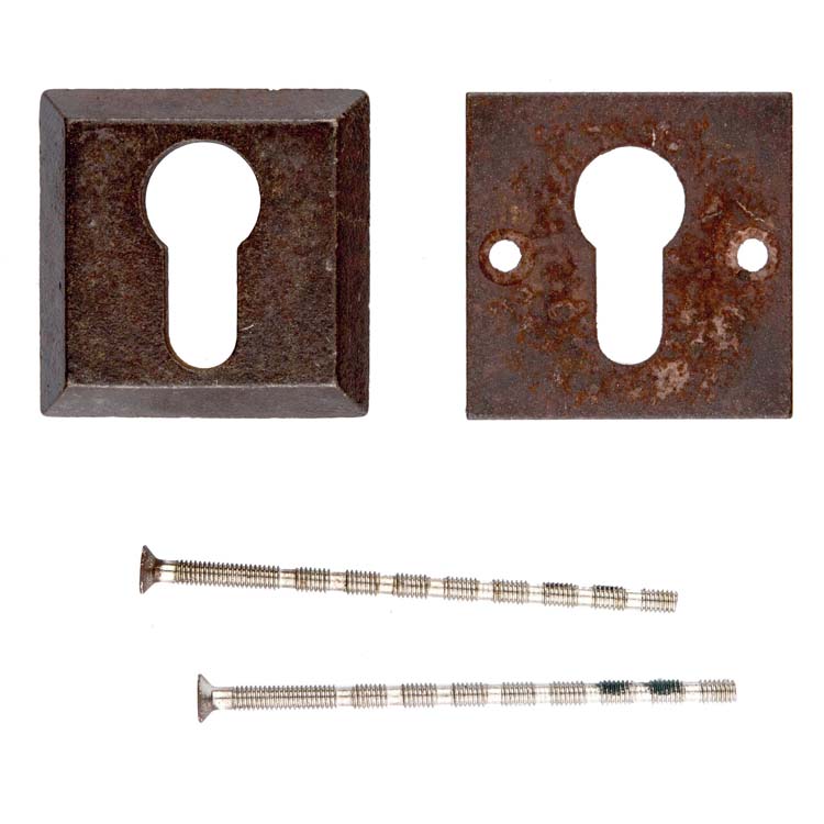 Plaque cylindre de sécurité carré rouille .8mm