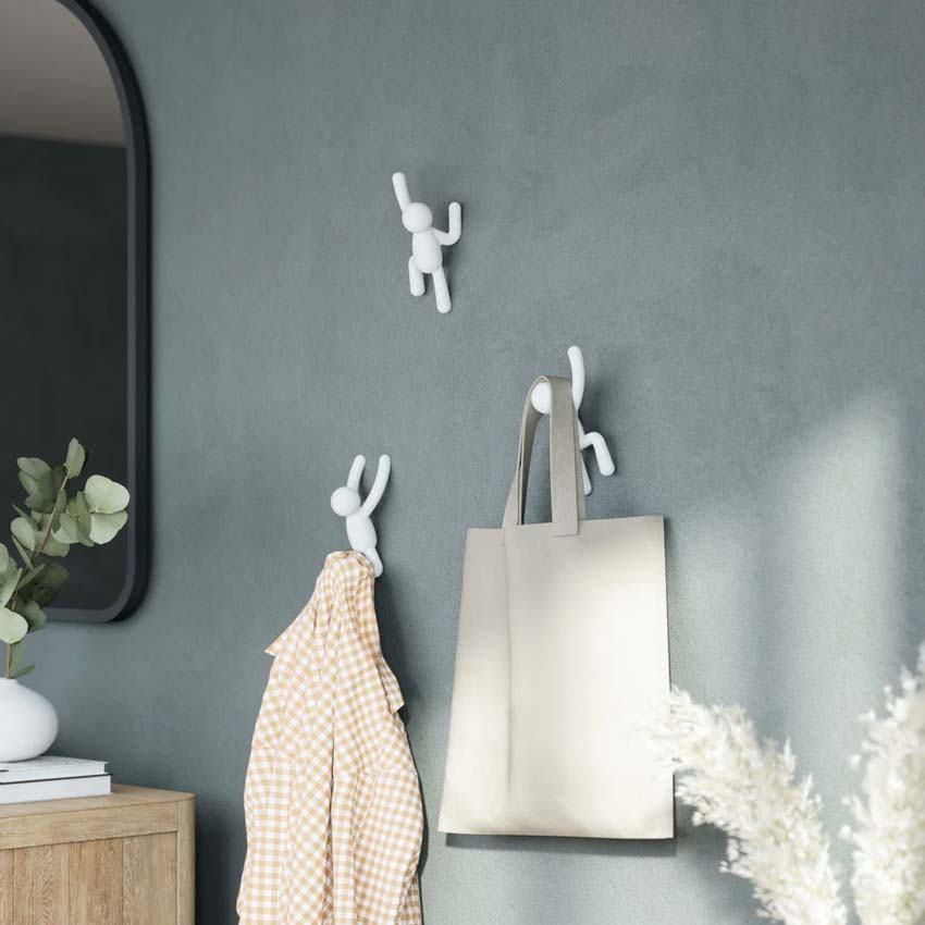 Ensemble de 3 patères Umbra Buddy blanc
