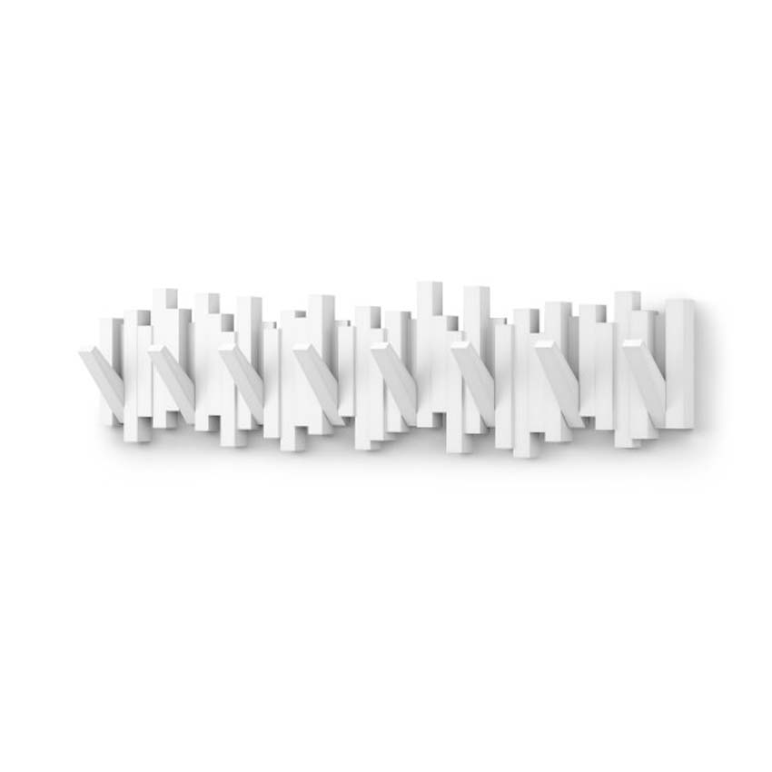 Kapstok Umbra Sticks kunststof wit 72x3x18cm 8 haken