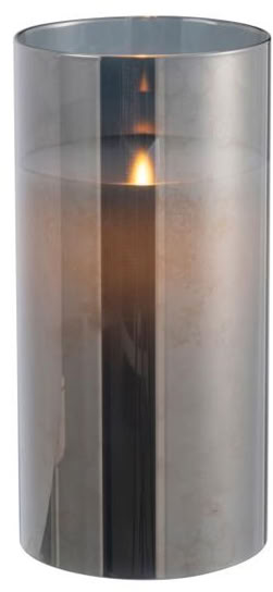 lampe led brillant verre gris H20 cm