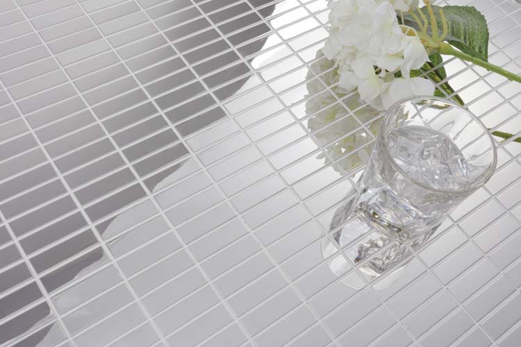 Mosaïque rectangle argent brillant 29,8x30,5cm